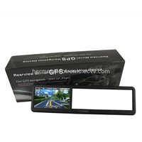 4.3 Inch Bluetooth Rearview Mirror with Built-in GPS without Bluethooth and AV IN 4GB load 3D MAP