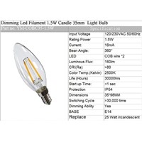 CE Dimming Led Filament Light Bulb-C35