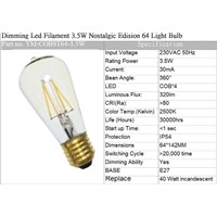 CE Dimming Led Filament Light Bulb-ST58