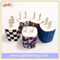 New fashionable 5V1A wall charger with rubberized coating