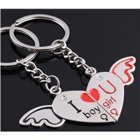 Unique design couple keychains metal keyrings gift keychain
