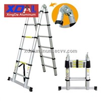 XD-AJ-320 Aluminium telescopic folding ladder with solid connection design