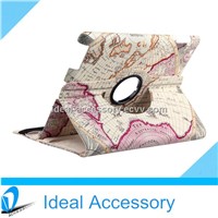 iPad 2/3/4/Air Stylish Map Pattern 360 Degrees Rotating Smart Cover PU leather Case With Stand