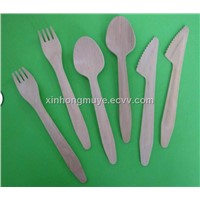 wooden knife fork and spoon
