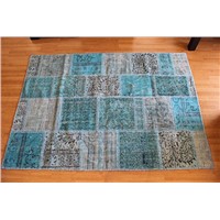Handmade Turkish Overdyed Patchwork Carpet