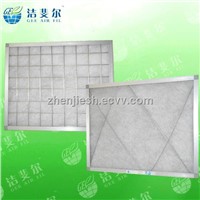 Synthetic fiber media replaceable panel air filter