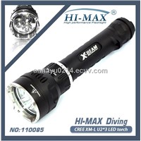 2014 Hi-max new products cree xm-l2 u2x3 led scuba diving flashlight