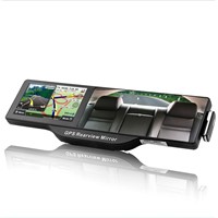 Car Rearview Mirror 5 Inch HD GPS Navigator+ Bluetooth headset+AV 4G install Navitel or IGO