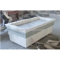 China White Marble Freestanding Bathtub