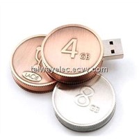 Customized Coin USB Flash Disk, USB 2.0 Interface