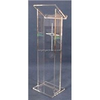 Floor standing clear acrylic lectern