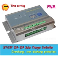 Free Shipping!PWM 30A pwm 20A solar charge controller 12V 24V auto work with led display