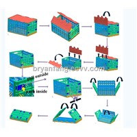 Plastic Mesh Folding Crate Box for Storage Use