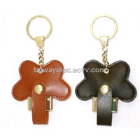 Promotional Leather USB Flash Drives with Plug-and-Play Function, Commercial Style, Butterfly Shaped