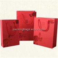 Red Paper Bag with Handle Gift Bag and Environmental Bag