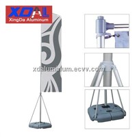 XD-J-P01 Aluminum telescoping silver portable advertising banner flag pole poster stands