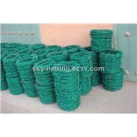 Green PVC Coated Barbed Wire Mesh