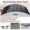 100w mono semi flexible solar panel with front side connection