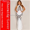 Wholesale White Mesh Pattern Hourglass Evening Dress and Prom Dress
