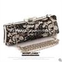 Best gift high quality classic women lace clutches with shoulder belt hardcase bag