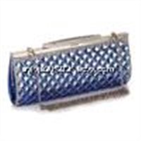 Blue color glass decorative 2014 fashion hand bag women messenger bags with chain belt bag