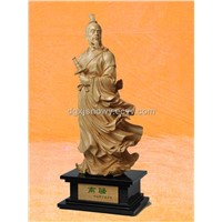 Figure Wood Carving Sculpture for Chinese historical person Quyuan