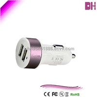 Promotional MIni  Dual  USB    car charger for mobile phone 1A/2.1A