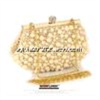Valuable white color beaded clutch bags quality fashion pearl beaded shoulder Messenger Bag