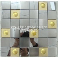golden metal mosaic tiles mix Glass Mosaic tiles  (GM-130)