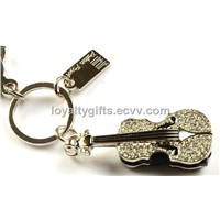 jewelry guitar USB Flash drive Memory Stick Key metal usb gifts,best quality birthday gift