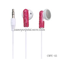 Diamante(Hot Pink) Stereo Earphones-Earbuds
