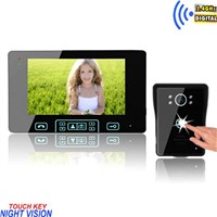 High-strength tempering glass 7 inch touch key video intercom door camera wireless