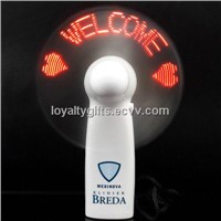 LED display flash message mini Fan with AAA battery