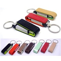 Promotional leather keychain  usb pen drive