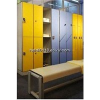 Wateproof L Shape Changing Room Storage Locker with Bench