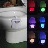 New Sensor Toilet Light 8 Colors LED Battery-operated Lamp Human Motion Activated PIR Automatic RGB LED Toilet Nightlight