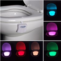 Smart Bathroom Toilet Nightlight LED Body Motion Activated On/Off Seat Sensor Lamp 8 Color Toilet lamp hot