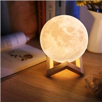 Usb Lamp 3d Printing Moon Lamp Luminaria USB Charging Night Light Led Touch Control Brightness Two Color Change Bedside Lamps