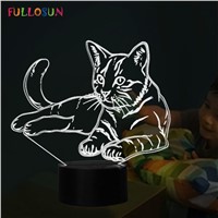 7 Color Lamp Cat Model 3D Touch Table Lamp Animal LED Night Lights Christmas Gift as Kids Toy Lights