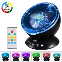 Coversage Ocean Wave Projector Remote Control TF Cards Music Player Speaker LED Night Light Aurora Master Projection Kids USB