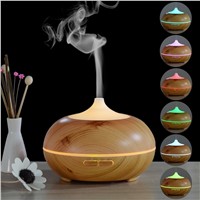 Wooden 300ml Aroma Essential Oil Diffuser With Multi-color Night light Bamboo Grain Ultrasonic Wood Air Humidifier With LED lamp