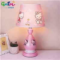 Hand-Painted Hardware Little Girl Pink kids room light Cartoon Table Lamp Children Hello Kitty Night Light Bedside Lamp Bedroom