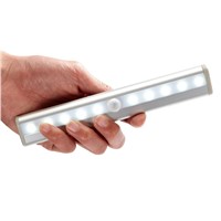 10LEDs Motion Sensor Closet LED Cabinet Drawer Night Light Battery Cupboard Kitchen Cabinet Light Bar