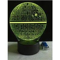 2017 Force Awakens ! Multi-colored Death Star Table Lamp 3D Death Star Bulbing Light Touch Switch Gifts Lamp for Star Wars Fans