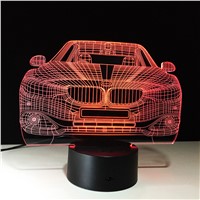 lampada led car 3D 7 Color Changing LED Luminaria Night Light 3D Lamp Bedroom Lighting for Girls Toy Gift