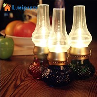 Lumiparty Nightlight Retro Blowing Control LED Kerosene Lamp USB Rechargeable Flameless Candle Lantern with Dimmer Control Key