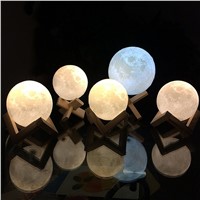 3D Magical Moon LED Night Light Moonlight Desk Lamp USB Rechargeable Touch Switch Night Lamp For Child Gift with USB Cable