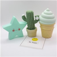 Meaningsfull 3pcs/Set Kids Lovely Series Night Light Cute Ice cream Rainbow Soft Baby Bedside Led Lamps For Children Gifts