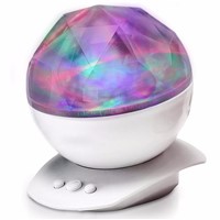 LED Night Light Color Diamond Ocean Wave Projector Aurora Starry Sky Night Lamp USB Powered Music Speaker Home Decor Baby Gifts