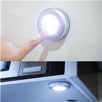 4 LED Touch Sensor Cabinet Light Battery Push Stick Tap Closet Lamp Mini Wireless Ceiling Night Light for Bedroom Bathroom Car
